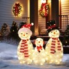 LuxenHome Snowman Family Trio Indoor and Outdoor Holiday Decoration with Lights Multi-Color - 2 of 4