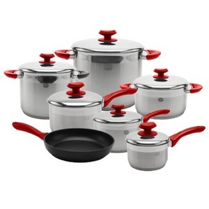 YBM Home 18/10 Tri-Ply Stainless Steel Pots and Pans Cookware Set includes Saucepans Stockpots and Frying Pans, Induction Compatible Dishwasher Safe - 1 of 4