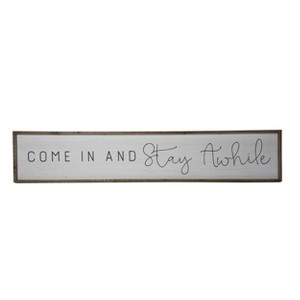 VIP Wood 59 in. White Stay Awhile Wall Sign - 1 of 4