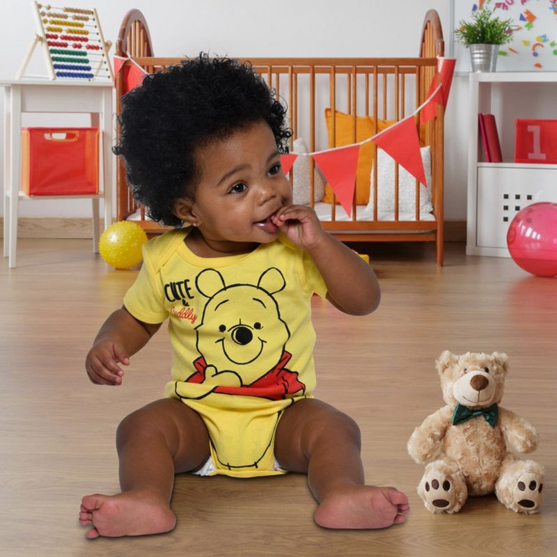 Disney Mickey Mouse Lion King Winnie the Pooh Pixar Toy Story Finding Nemo Baby 5 Pack Bodysuits Newborn to Infant, 2 of 8