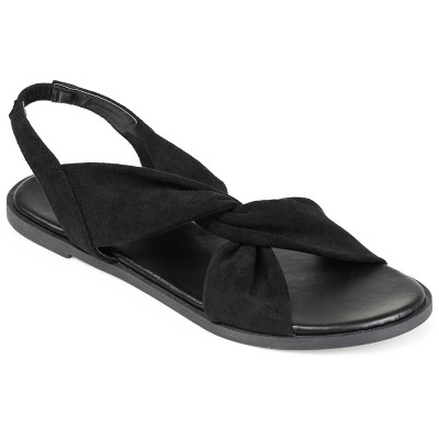 Journee Collection Womens Deleece Tru Comfort Foam Sling Back Low Block Heel Sandals Black 6.5