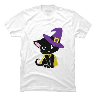 Men's Design By Humans Halloween Cat By AdrianaOliveira T-Shirt