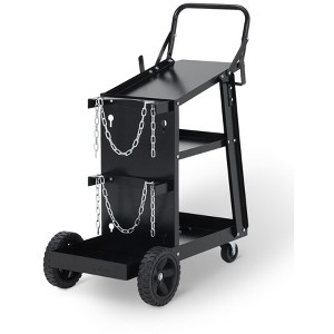 Welding Cart, Heavy Duty Welder Cart with 360° Swivel Wheels, Tank Storage Safety Chains, Rolling MIG Welder Cart for TIG, ARC, MMA - 1 of 4
