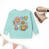 The Juniper Shop SmileyWorld Flower Smiley Face Youth Sweatshirt - XS - Seafoam - 3 of 4