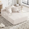 Oversized Corduroy Chaise Lounge Chair, Deep Seat Sleeper with USB & Cup Holders, 48" Wide No Assembly Sofa-3irtyhousy - 2 of 4