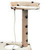 vidaXL Cat Tree Beige with black paw prints Plush, Sisal, Wood Large - 4 of 4