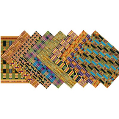 Roylco Assorted Design African Textile Paper, 8-1/2 x 11 Inches, pk of 32