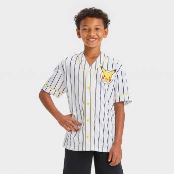 Boys' Pokemon Baseball Jersey - White/Yellow/Black