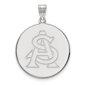 Black Bow Jewelry 10k White Gold Arizona State Sun Devils NCAA Extra Large Pendant - 1 of 3