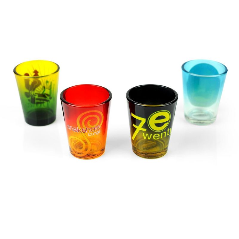 Surreal Entertainment Parks and Recreation Location Logos 4 Piece Shot Glass Set, 4 of 7