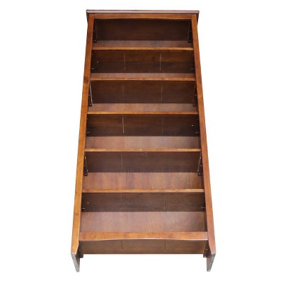 Espresso Adjustable Solid Wood Shaker Bookshelf