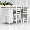 5-Piece Counter Height Dining Table Set with 4 Padded Chairs, Bar Wine Compartment & Wineglass Holders, Solid Rubber Wood, MDF Table for Dining Room - 3 of 4
