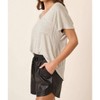 Women's Striped V-Neck Short Sleeve T-Shirt - mittoshop - 2 of 4