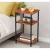 MAYEERTY 3-Tier Adjustable Height Coffee Table, Space-Saving Storage Bedside Table Rust - 3 of 4
