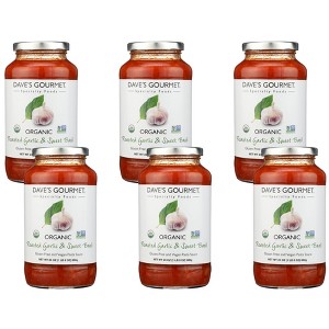 Dave's Gourmet Organic Roasted Garlic & Sweet Basil Pasta Sauce - Case of 6/24 oz - 1 of 4