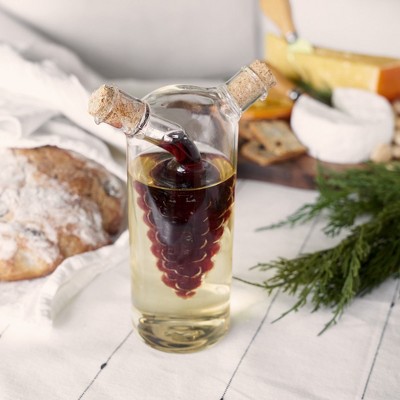 Twine Living Oil & Vinegar Cruet Bottle with Cork Stoppers, Olive Oil & Balsamic Vinegar Dispenser, Kitchen Gifts, Hand Blown Glass, 1.6 oz & 9 oz — фото 4