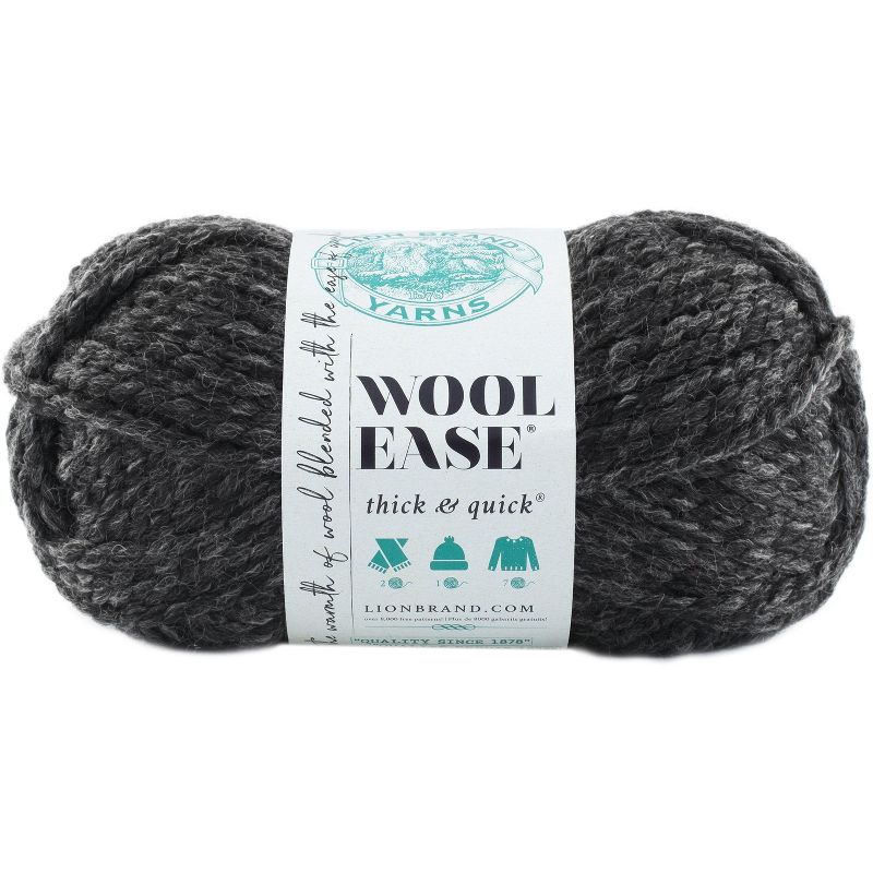 (3 Pack) Lion Brand Wool-Ease Thick & Quick Yarn - Charcoal, 2 of 4