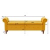 Nicbex 63" Storage Bench Multifunctional Linen Upholstered Storage Bench with Armrests for Entryway Bedroom, Yellow - 2 of 4