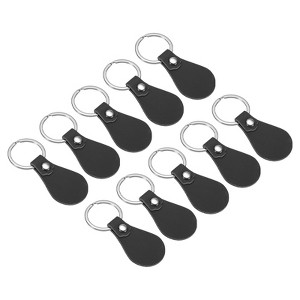 Unique Bargains PU Leather Keychain Fobs Kit with Key Rings for DIY Crafts 10 Pcs - 1 of 4