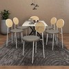 LeisureMod Velvet Dining Chair with Rattan Back, Set of 4 Side Kitchen Chair with Stainless Steel Base Euston Collection - 2 of 4