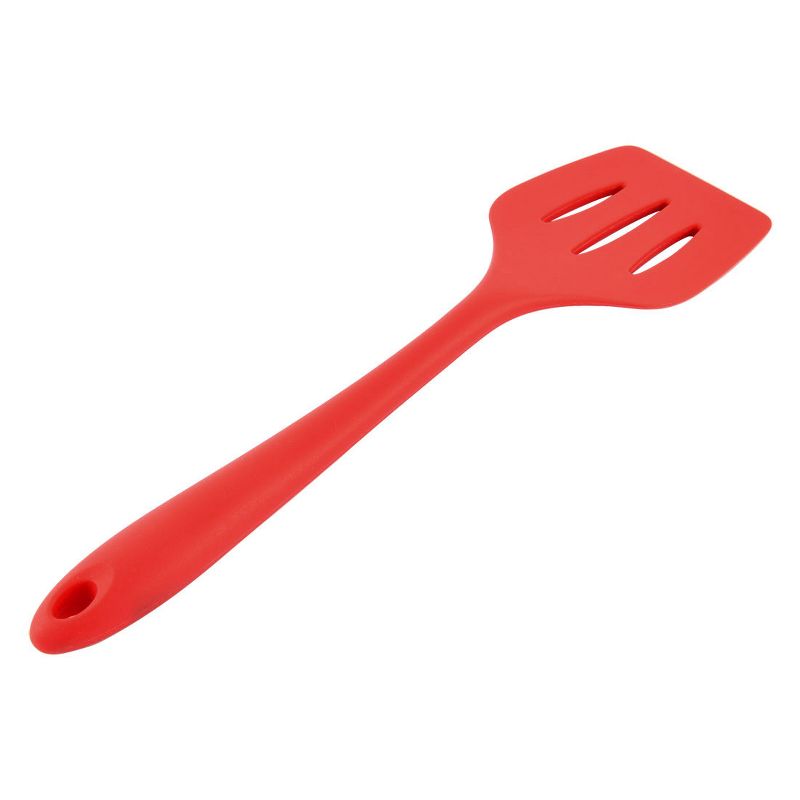 Unique Bargains Silicone Slotted Non Stick Heat Resistant Pancake Spatulas and Turners Red 1 Pc, 2 of 8