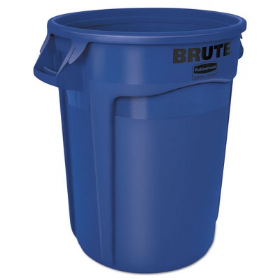 Rubbermaid Commercial Vented Round Brute Container, 32 gal, Plastic, Blue