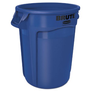 Rubbermaid Commercial Vented Round Brute Container, 32 gal, Plastic, Blue - 1 of 1