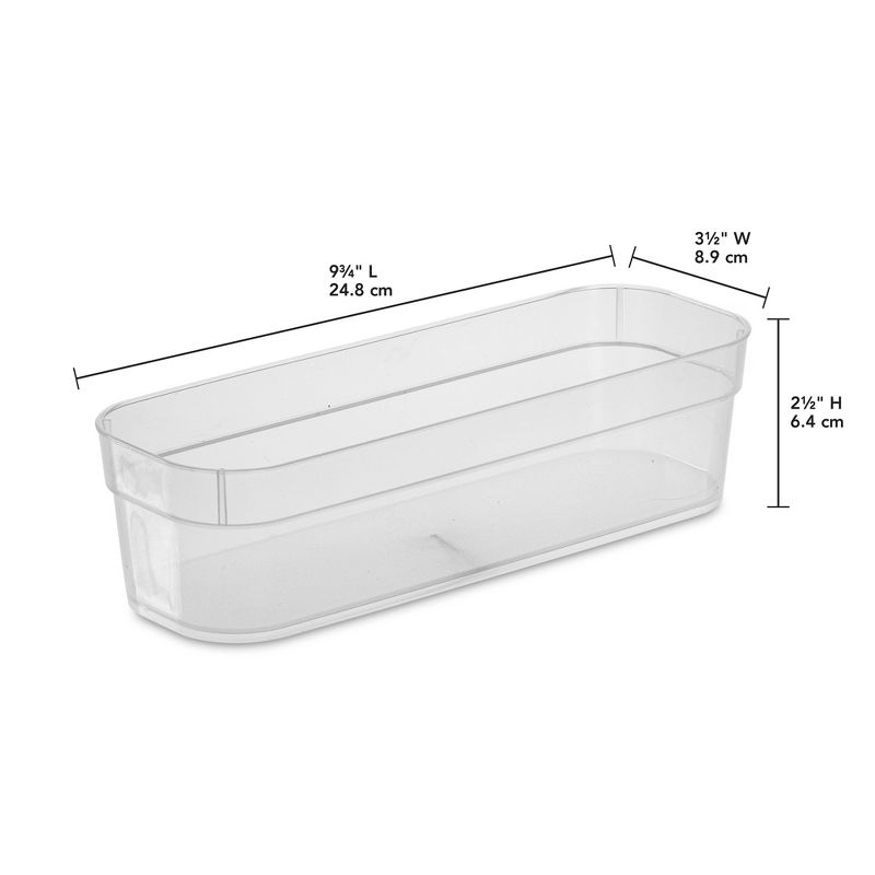 Sterilite Narrow Storage Trays with Sturdy Banded Rim and Textured Bottom for Desktop and Drawer Organizing, 5 of 7