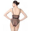 Memoi Women's Embroidered Mesh Hummingbird Floral Bodysuit - 3 of 4