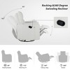Whisen Upholstered Swivel Recliner with Removable Pillows - Beige - 3 of 4