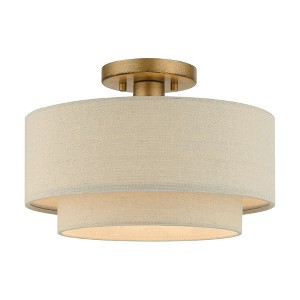 Livex Lighting Bellingham 1 - Light Semi-Flush Mount in  Antique Gold Leaf - 1 of 4