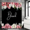 Paaaawaters 1pcs Flowers On A White Background Shower Curtain, Waterproof Shower Curtain With 12 Hooks, Bathroom Decor - 3 of 4