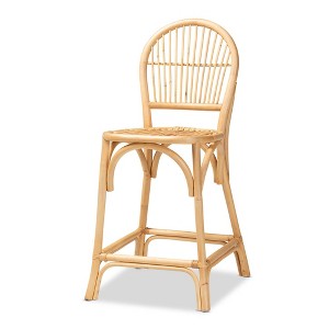 Wina Rattan Counter Height Barstool Natural/Brown - bali & pari: Handcrafted, No Assembly Required - 1 of 4