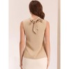 Allegra K Women's Tie Back Mock Neck Sleeveless Satin Elegant Blouse - 3 of 4