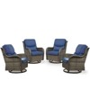 POCASSY Patio Swivel Chairs, Outdoor Wicker Swivel Glider Rocking Chairs with High Back and Thick Cushions for Porch Deck - 2 of 4