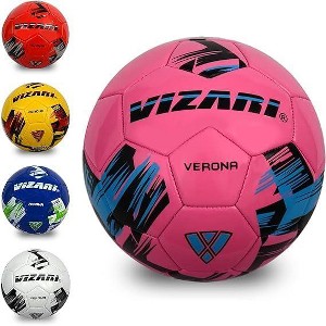 Vizari Verona Soccer Ball for Outdoor Training and Fun Play | Three-Tone Soccer Outdoor Ball with Rubber Bladder & Shiny PVC Cover for Durability | Best Soccer Ball for Kids Boys Girls Youth & Adults - 1 of 4