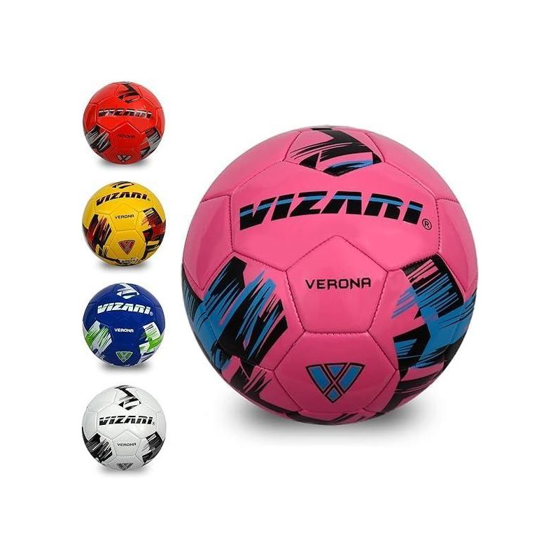 Vizari Verona Soccer Ball for Outdoor Training and Fun Play | Three-Tone Soccer Outdoor Ball with Rubber Bladder & Shiny PVC Cover for Durability | Best Soccer Ball for Kids Boys Girls Youth & Adults, 1 of 7