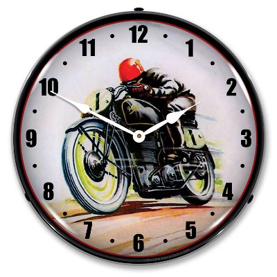 Collectable Sign & Clock | Road Racer LED Wall Clock Retro/Vintage, Lighted
