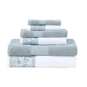Modern Threads Allie Jacquard Border 6-Piece Cotton Towl Set - 1 of 4