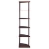 Space-Saving 4-Tier Corner Bookcase – Compact Brown Display Shelf for Living Room, Office, Library, or Bedroom - 4 of 4