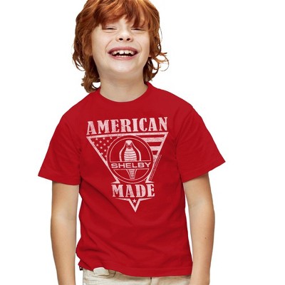 Boys' Short Sleeve Carroll Shelby American Made Flag Unisex Youth T-Shirt