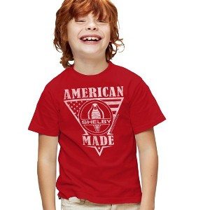 Boys' Short Sleeve Carroll Shelby American Made Flag Unisex Youth T-Shirt - 1 of 4