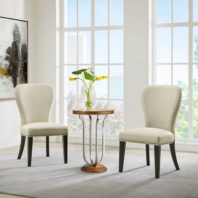 Savoy Cream Faux Leather Upholstered Side Chairs, Set of 2