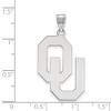 Black Bow Jewelry 14k White Gold Oklahoma Sooners NCAA Extra Large Pendant - 2 of 3