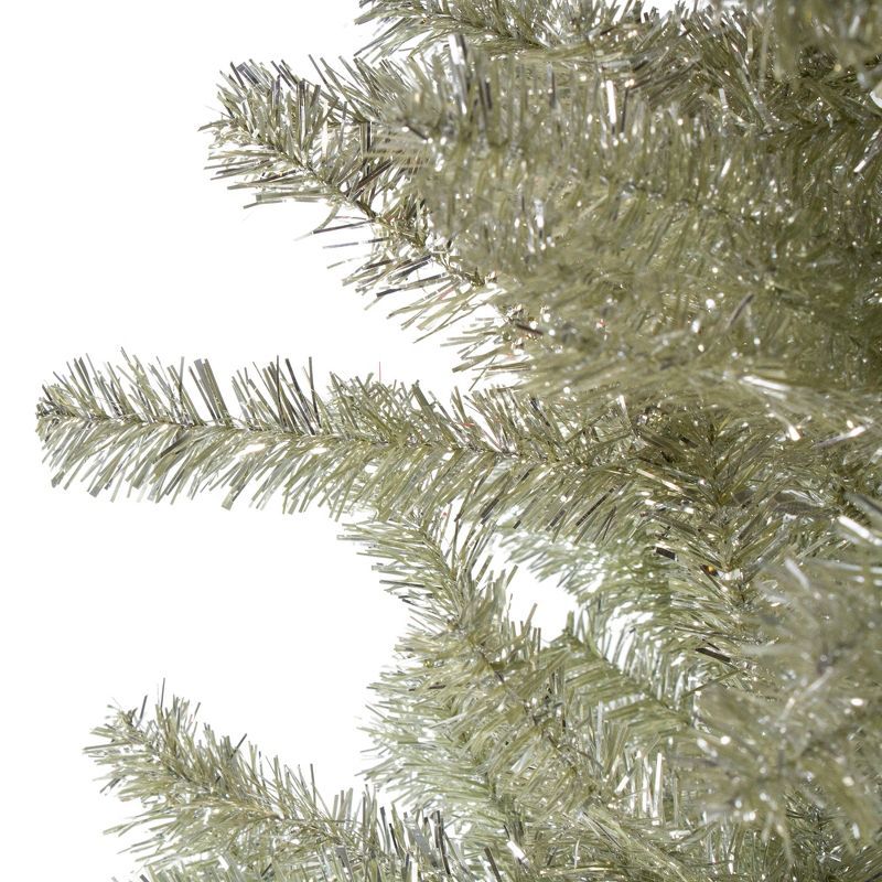 Northlight 6' Unlit Medium Platinum Tinsel Artificial Christmas Tree, 3 of 8