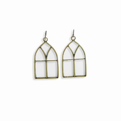 Sanctuary Project Stained Glass Statement Earrings Antique Gold