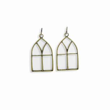 sanctuaire Stained Glass Statement Earrings Antique Gold