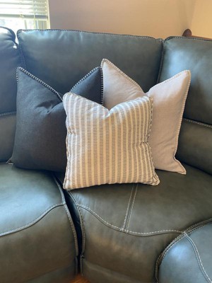 2pc 18x18 Herringbone Striped Recycled Cotton Square Throw Pillow Cover  Sage - Design Imports : Target