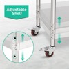 Stainless Steel Kitchen Cart, 72 x 30 x 35 inches Prep Table with Wheels and Backsplash - 4 of 4