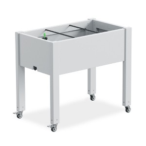 Lyngins Raised Garden Bed with Wheels, Elevated Plant Box with Built-In 9L Water Storage Area for Vegetables, Flowers,Gray - 1 of 4